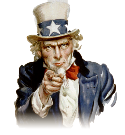 Uncle Sam pointing toward the viewer, illustration by James Montgomery Flagg, 1917